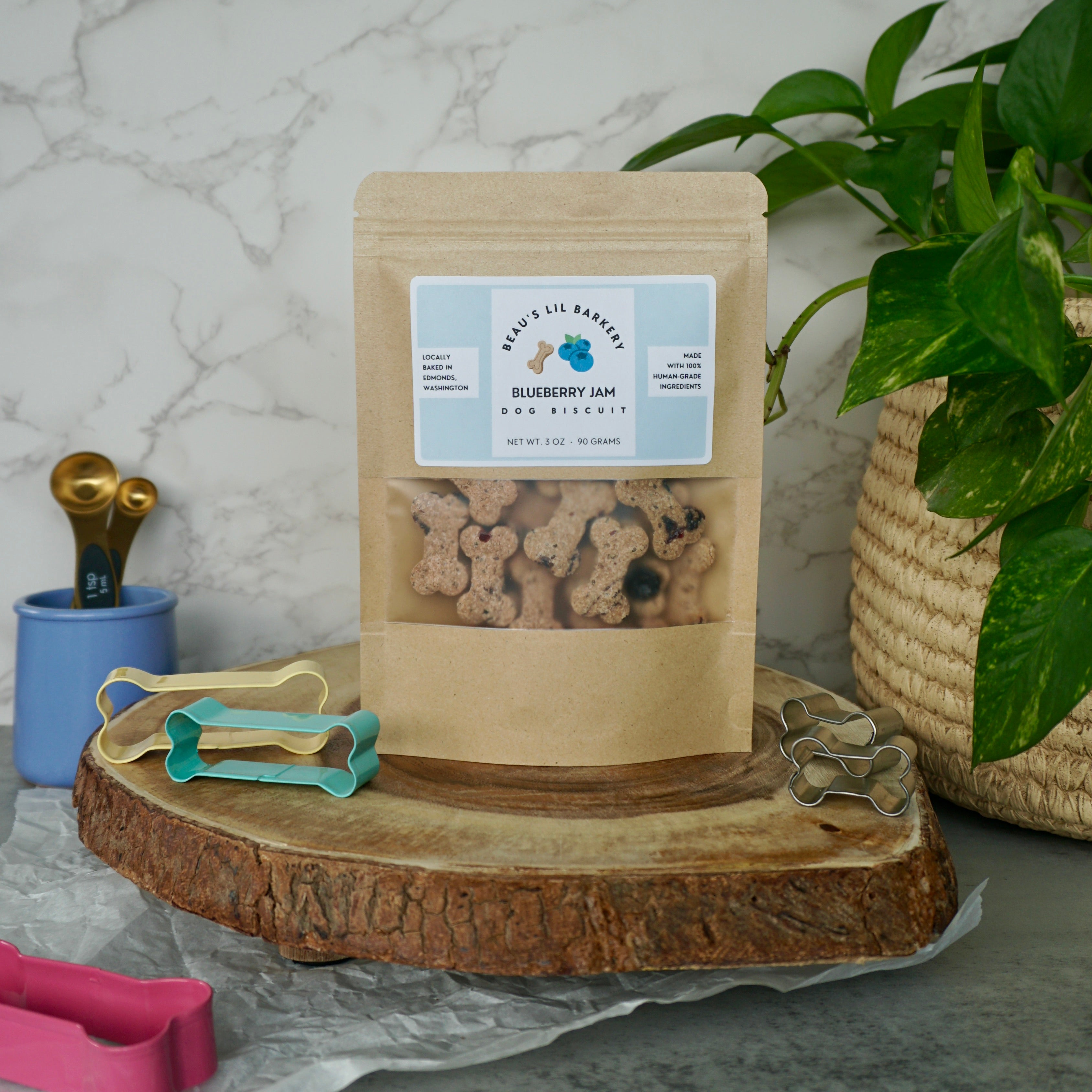 Blueberry Jam Recipe Dog Biscuits (Gluten-Free) 3oz bag